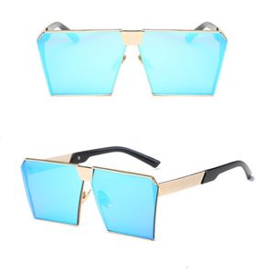 Lunettes de soleil carrées réfléchissantes femme rétro grand cadre Mercury Hyun lunettes de soleil hommes conducteurs lunettes de conduite