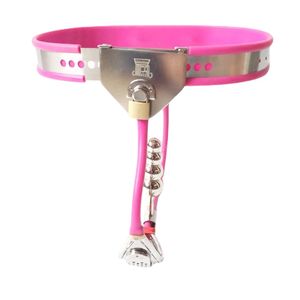 2022 Date Premium Chastity Devices Ceinture Femme Entièrement Réglable Modèle-T En Acier Inoxydable Avec Anal Vaginal Plug Amovible Pour Sex Toy