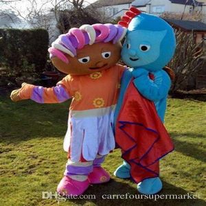 2017 Vente Nouveau iggle piggle upsy marguerite dans le costume de mascotte de jardin de nuit dessin animé classique tenue d'halloween dres226e