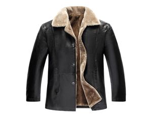 2017 Hiver New Fur Men Long Section Revers Clothing Plus Cashmere Men Pu Jacket en cuir Jacket5868727