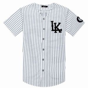 2018-2019 Vente chaude Hommes T-shirts Mode Streetwear Hip Hop Baseball Jersey Chemise Rayée Hommes Vêtements Tyga Last Kings Vêtements G1229