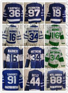 St. Pats Hockey Maillot Auston Matthews John Tavares Mitchell Marner William Nylander Morgan Rielly Jack Campbell Jason Spezza Bleu Blanc Cousu