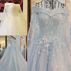 2022 vestidos de novia azules fuera del hombro con perlas con cuentas desmontables apliques elegantes vestidos de novia de nupcia