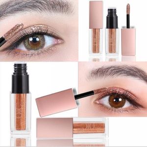 2018 Charming QIC Eyeshadow High Gloss Diamond Brighten Sombra de ojos brillante a prueba de agua Color líquido 24 horas Hidratante duradero