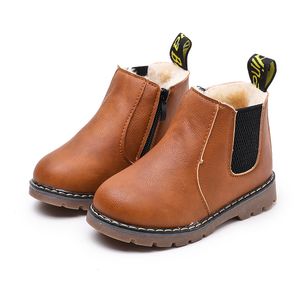 2018 botas para niños otoño invierno niños caballero cremallera moda botas niñas antideslizante cálido nieve