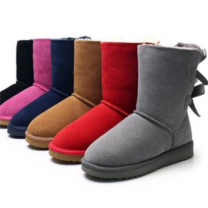 Promoción de Navidad 2022, botas para mujer, botas BAILEY BOW, nuevas botas de nieve para mujer, invierno cálido informal