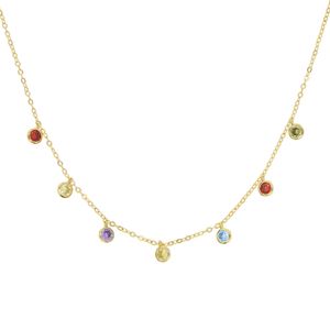 2018 Collares Kolye belle Délicat Bijoux Couleur Minuscule Mini Coloré Cz Cham 7 pc Charme Goutte De Mode Haute Qualité Collier Ras Du Cou