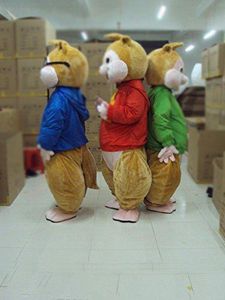 2018 Venta directa de fábrica Lovely Brown Alvin and the Chipmunks Mice Mouse Rat Chipmuck Mascot Costume Mascotte