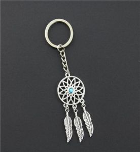 2018 Fashion Dream Catcher Tone Key Chain Silver Ring Feather Pichets Course Keyring pour Goass3317505