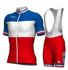 2018 Groupama Pro Team France France Sleeve Cycling Jersey Summer Cycling Wear Ropa Ciclismo + Bib Shorts 3D Gel Pad Set Taille: XS -4XL8203489