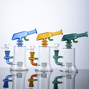 Nouveau Matrix Perc Narguilés 7 pouces Petits Bongs Sidecar Cou Tuyau À Main 14mm Joint Huile Dab Rigs 4mm D'épaisseur Pyrex Verre Bong Heady Tuyaux D'eau En Verre Avec Bol WP2288