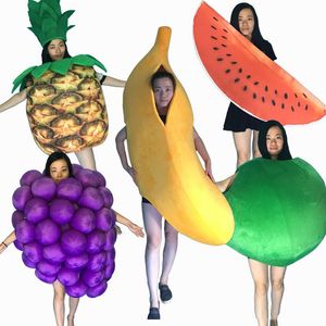 2018 vente chaude Costume de mascotte professionnelle Taille adulte Banane raisin pastèque ananas pomme fruit Costume de mascotte Halloween Noël