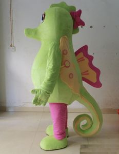 2018 vente chaude les costumes de mascotte d'hippocampe vert pour le costume de costume de mascotte d'hippocampe adulte