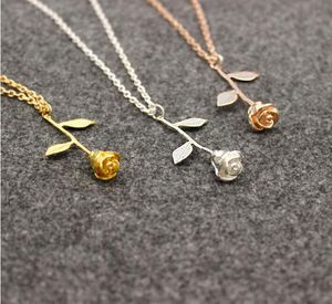 2018 Sales chaudes Girls Madam Delated Rose Flower Pendant Collier or Silvery Rose Gold Maxi Rose Choker Collier Gift For Girlfriend