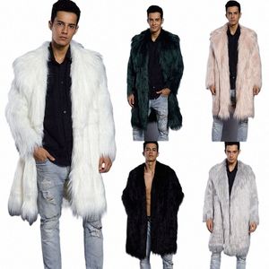 2018 Venta caliente Nuevo traje de hombre Cuello de lana de imitación Abrigo de piel Grueso Cálido Chaquetas de varios tamaños Otoño Invierno Ropa LG Cortavientos U7Kt #