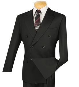 ropa de hombre para hombre negro doble botonadura 6 botones vestido de boda clásico para hombre vestido de padrino 2 piezas chaqueta pantalones personalizados