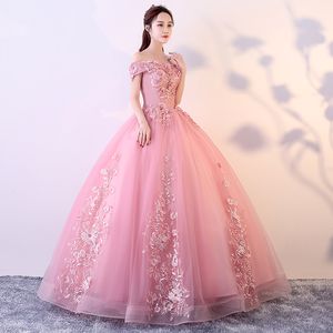 2018 nouvelle arrivée col bateau belle et confortable robe de soirée avec des fleurs vives pour montrer la fête de mariage et la photo de portrait