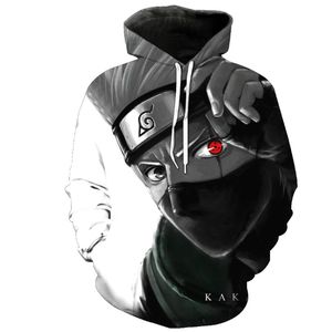 2018 Nouveau sweat à capuche de mode Men Kakashi Sweat-shirt mâle 3D Hip Hop Hop Long Manche à sweat à sweat d'hiver d'hiver