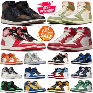 nike air jordan 1 retro 1s travis scotts 1 1s chaussures de basket-ball pour hommes femmes formateurs de créateurs Lost And Found Bred hommes baskets de sports de plein air