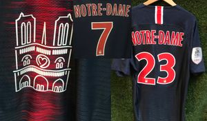 Match porté joueur numéro Notre Dame Maillot Mbappe Neymar JR Di Maria Verratti Draxler avec étiquette de lavage