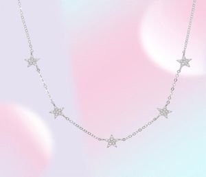 2019 regalo de Navidad vermeil plata de ley 925 linda estrella gargantilla collares con encanto joyería de mujer encantadora collar de plata fina T20012841281