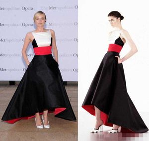 2019 Diane Kruger magnifique haut bas robe de tapis rouge robes de soirée de célébrité dos nu robe de bal tache noire épissé sur mesure Made7542107