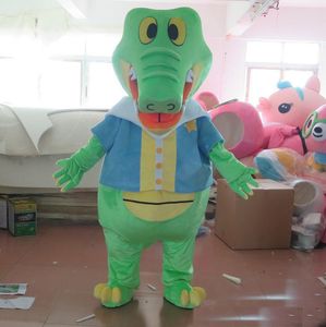 Traje de mascota de cocodrilo cocodrilo verde caliente de fábrica 2019 para que lo use un adulto a la venta