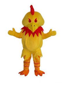 2019 Usine chaude nouveau poulet jaune au chapeau rouge costume de mascotte taille adulte