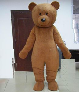 Disfraz de mascota de oso de peluche de color marrón caliente de Factory Outlets 2019 para que los adultos lo usen para la venta