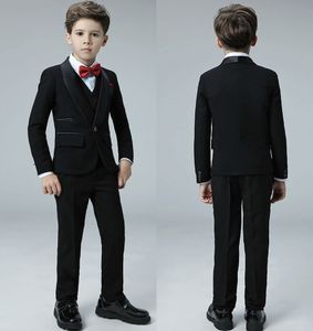 Haute qualité cool un bouton châle revers enfant concepteur complet beau garçon costume de mariage tenue de garçon sur mesure (veste + pantalon + gilet)