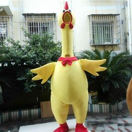 2019 haute qualité chaud EVA matériel criant poulet mascotte Costumes dessin animé vêtements fête d'anniversaire mascarade
