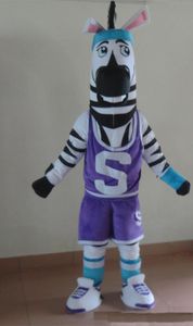 2019 vente chaude le costume de mascotte de zèbre de costume de sport de tête pour adulte à porter à vendre