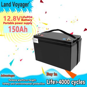 Paquete de batería Lifepo4 de 12,8 V y 150Ah, almacenamiento de energía impermeable para exteriores, alta energía de 12V y 150Ah y larga vida útil con cargador BMS incorporado