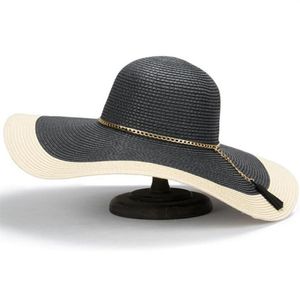 2019 Matches Sun Straw Cap Big Brim Ladies Summer Hat para mujer Shade Sun Hats Beach Hat 237k