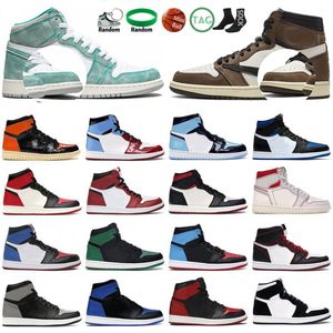 Jumpman 1 OG 1s Chaussures de basket-ball Panda University Blue Chicago Silver Bred Sneakers Dark Moka Patent Bred Shadow UNC Hommes Femmes Baskets