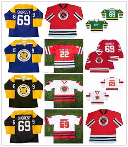 Hombres Serie de TV Irish Letterkenny # 69 Kooy Shoresy Hockey Jersey Ice Movie Team Color Azul Amarillo Verde Blanco Rojo Uniformes cosidos alternativos