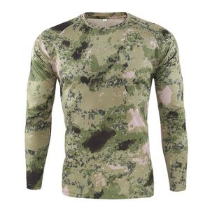 Hombres tops primavera manga larga camiseta para hombre al aire libre camuflaje secado rápido caza senderismo camping