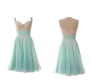 2022 Mini verde corto vestidos de baile apliques perlas lentejuelas cariño vestido de fiesta niñas ocasión especial cóctel vestidos de fiesta baratos