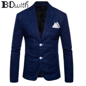 Chaqueta Blazer para hombre, abrigo informal de manga larga con cuello entallado, color azul marino, para fiesta, novio y boda, novedad de 2023