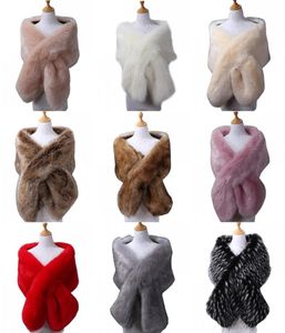 2019 New Bridal Stick Wraps Colorido Faux Fur Shawl Women Women Winter Wrap para Girl Prom Cocktail Party barato en stock 11 Colors9076231