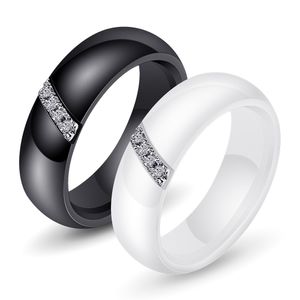 2019 nuevos chicos cerámica cúbica Zirconia para hombre Bandas simples anillos Amantes de la boda Rings Rings Regals para parejas para la venta al por mayor de 18 km chapado en