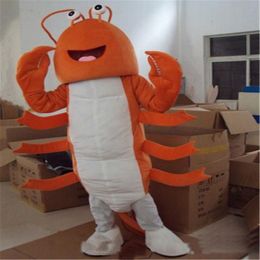 2019 nouveau Costume de mascotte de Langouste de homard Costume de crevette écrevisse fête d'anniversaire fantaisie Dress273P