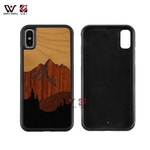 Bois TPU Téléphone Cas Pour Apple iPhone 6 7 8 Plus 11 12 Pro X XR XS Max Mode De Luxe Logo Personnalisé Antichoc Couverture Arrière En Gros