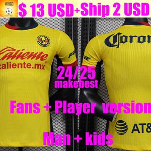 Liga MX Club America Home Away Soccer Jerseys 24 25 Henry R.Martinez D.Valdes G.ochoa Fadalgo Fans Joueur Version Maillot Men Kids Kit Football Shirt of the Dead