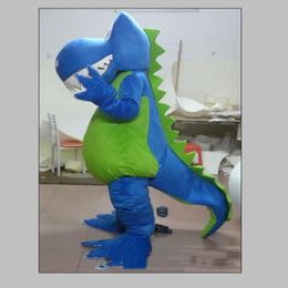 2019 Costume de mascotte de dinosaure T-rex vert de fabrication professionnelle pour adulte à porter pour 285P