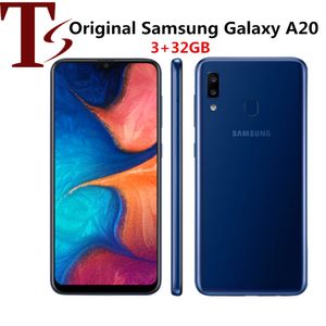 Remis à neuf d'origine Samsung Galaxy A20 A205U 6,4 pouces Octa Core Android 9.0 3 Go de RAM 32 Go de ROM Débloqué Single Sim Phone 8pcs