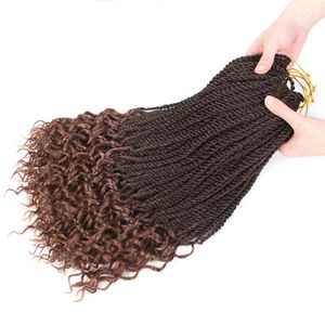 Twist sénégalais cheveux demi bouclés mode 22 pouces Kanekalon Crochet tresses sénégalais Twist cheveux coiffure cheveux synthétiques pour tresse
