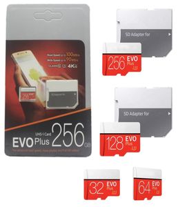 2019 El último producto 128GB 64GB 32GB EVO Plus Micro SD TF Tarjeta 256GB UHSI Class10 Móvil Móvil 50 PCS2642744