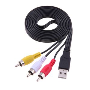 2020 1.5m Male to Male USB 2.0 To 3 RCA Audio Video AV Adapter Cable Cord
