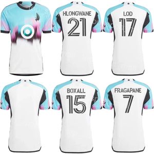 Maillots de football du Minnesota United 23-24 FC 10 Emanuel Reynoso 28 Mender Garcia 9 Luis Amarilla 17 Robin Lod 21 Bongokuhle Hlongwane 97 Kits de maillots de football Dayne St Clair